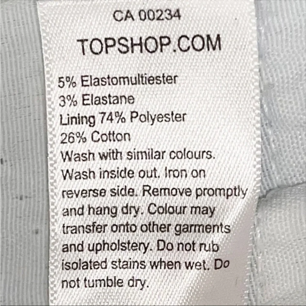 TopShop Jamie Blue High Waist Jagged Hem Skinny Jeans Sz28 Waist28” Inseam26.5” - Picture 16 of 16